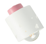 Lampa sufitowa do pokoju dziewczynki różowo-biała SERCA LOFT 3xE27