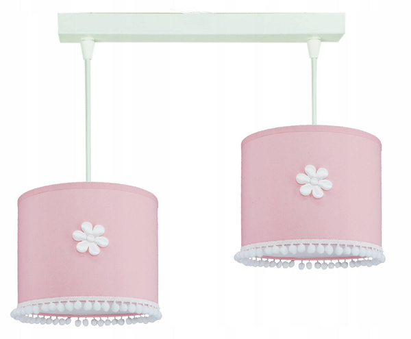 Lampa sufitowa do pokoju dziewczynki różowa Pompony 2xE27 Led 