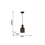 Industrialna lampa Wisząca ARES BLACK 1xE27 MLP3724
