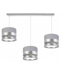 Elegancka Lampa Wisząca ze Srebrzystymi Detalami na Abażurach