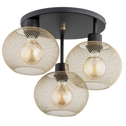 Lampa sufitowa ALFA KERSO MIX CZARNO-ZŁOTA 3xE27 43cm | 62348
