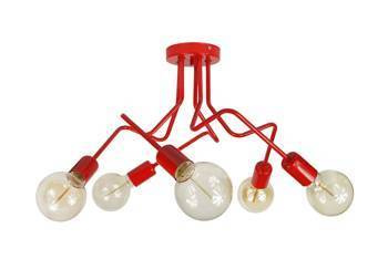 Lampa sufitowa do pokoju dziecięcego czerwona loft Luna 5
