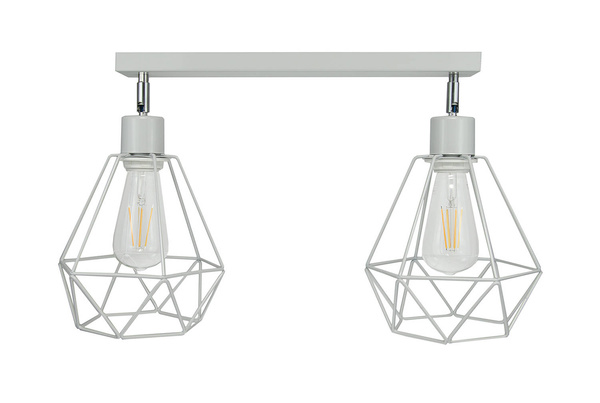 Lampa sufitowa do pokoju dziecka szara druciak nowoczesny w stylu loft Carmen 2xE27