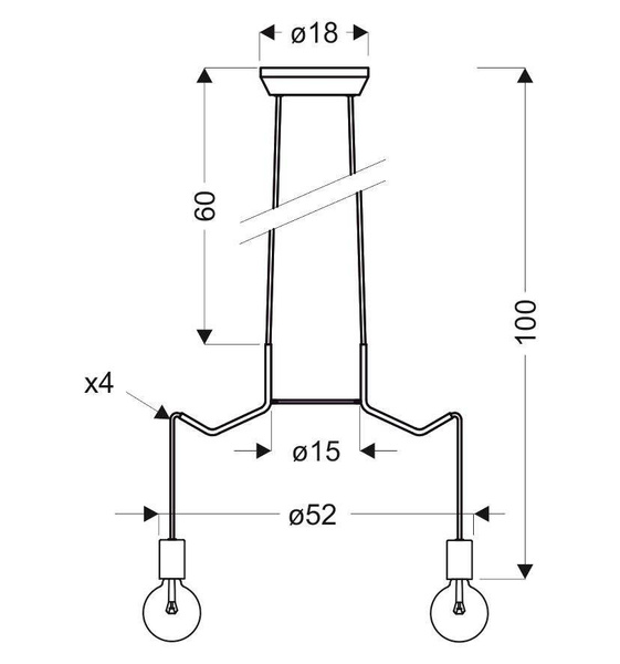 Lampa wisząca sufitowa biała matowa oprawa 4x40W Basso Candellux 34-71002