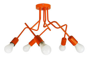 Lampa sufitowa do pokoju dziecięcego pomarańczowa Luna 5