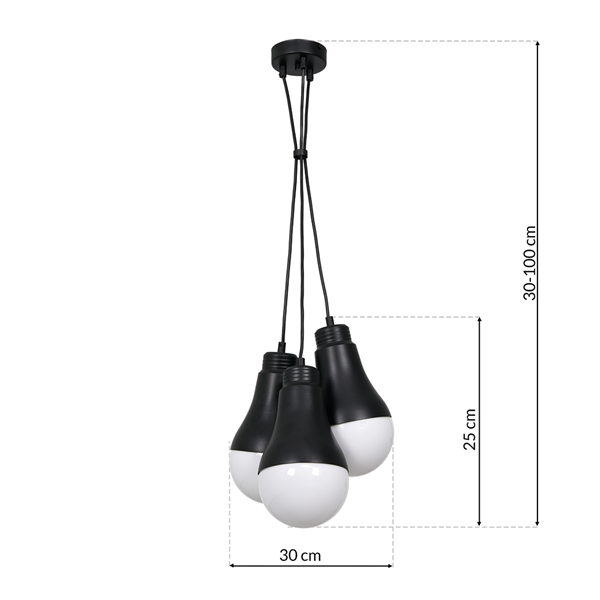 Nowoczesna lampa wisząca HELIOS BLACK 1xE14 40W MLP6469