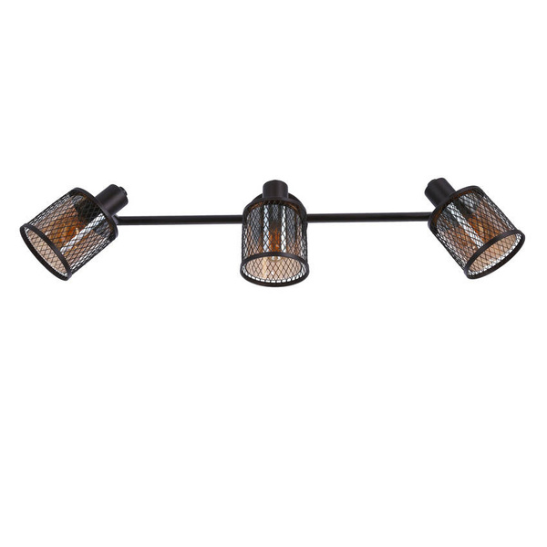 Lampa sufitowa kawowe złoto klosz bursztyn 3xE14 Canabera Candellux 93-82541