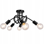 Lampa sufitowa do pokoju młodzieżowego czarna Magiczny Zawijas 5xE27 Led 