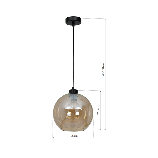 Nowoczesna lampa wisząca pojedyncza SOFIA AMBER 1xE27