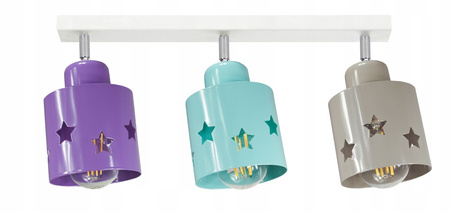 Lampa sufitowa dla dziecka kolorowe abażury 3-punktowa Star Loft 3xE27 Led