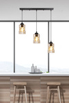 Lampa wisząca czarna/bursztynowa listwa 3xE27 Felis 33-00187