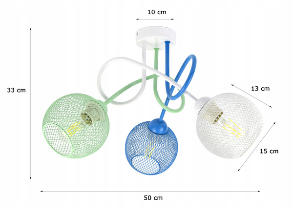 Lampa sufitowa do pokoju dziecka nowoczesna Zaczarowany Koszyczek 3xE27 Led