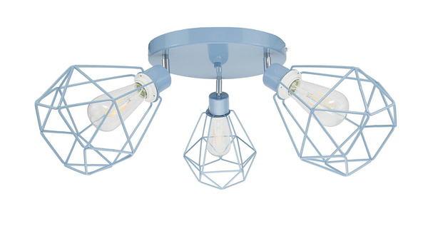  Lampa sufitowa do pokoju dziecka niebieski pastel w stylu loft druciak Carmen 3xE27