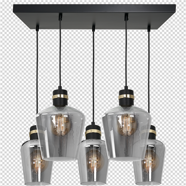 Lampa wisząca prostokąt RICHMOND BLACK / GOLD MLP6543