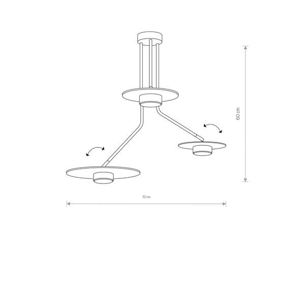Lampa sufitowa regulowana DISK III sklejka GX53 | czarny brązowy