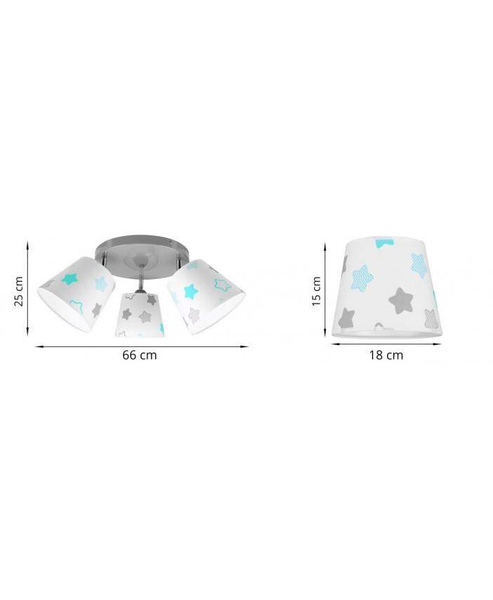 Lampa Sufitowa Dziecięcy Żyrandol z Abażurami Regulowany