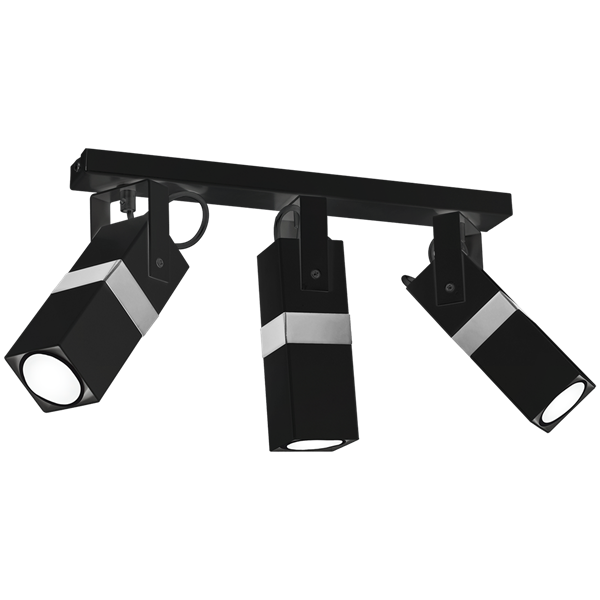 Nowoczesna lampa sufitowa VIDAR BLACK/CHROME 3xGU10 MLP6286