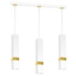 Nowoczesna lampa wisząca listwa VIDAR WHITE/GOLD 3xGU10 MLP6276