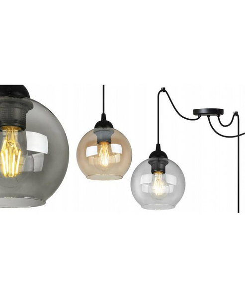 Nowoczesna lampa typu pająk szklane klosze kolory do wyboru