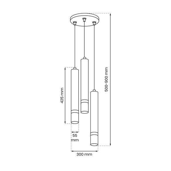 Lampa wisząca JOKER, MLP8915, biały/chrom, 3x8W GU10