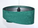 Lampa wisząca asymetryczna welurowa Rubin zielono srebrna
