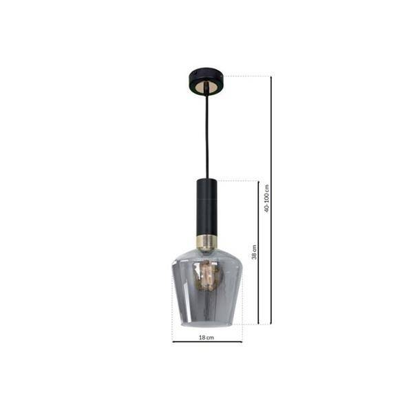 Nowoczesna lampa wisząca ROMA BLACK MLP6484