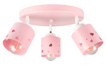 Lampa sufitowa do pokoju dziewczynki różowa w serca 3xE27