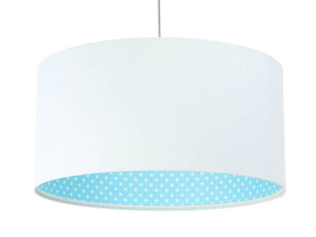 Lampa wisząca do pokoju dziecięcego w kropki na niebieskim tle średnica 40 cm