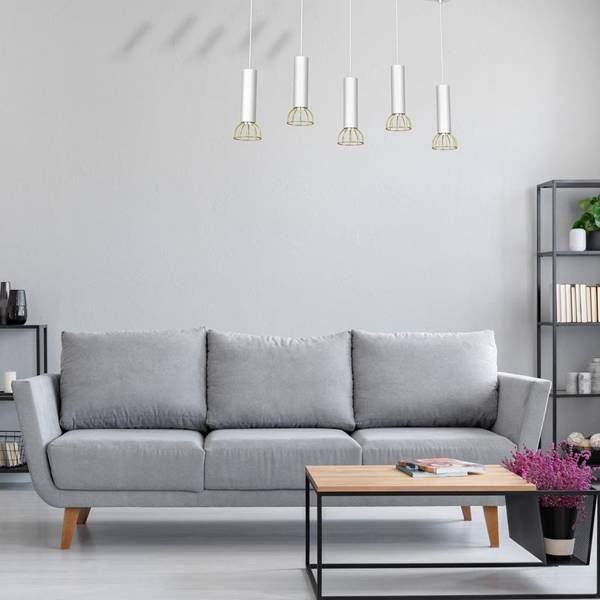 Lampa wisząca DANTE, MLP7256, biały/złoty, 5x8W LED GU10
