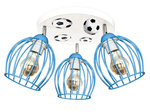 Lampa sufitowa dla chłopca z motywem piłkarskim szara Mundial 3xE27