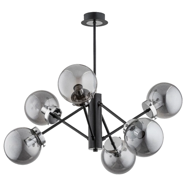 Lampa sufitowa ALFA NANCY CZARNA 6xE14 64cm | 60808