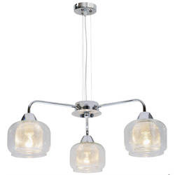 Lampa wisząca chromowa klosz z koszykiem 3x40W Ray Candellux 33-67074