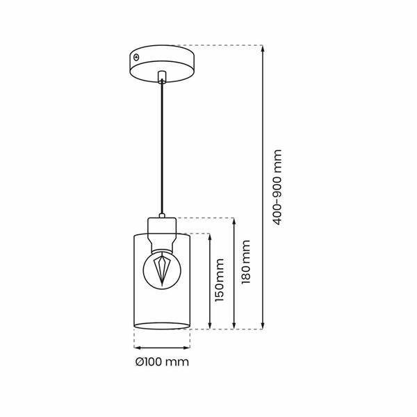 Nowoczesna lampa wisząca MADERA 1xE27 | Biała