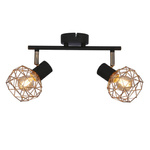 Lampa sufitowa listwa ścienna czarna złoty klosz Acrobat Candellux 92-66336 