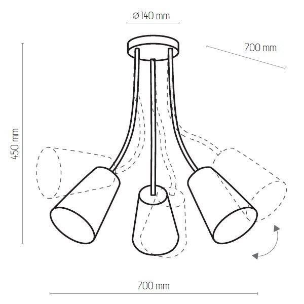 Lampa dziecięca sufitowa Wire Colour 3xE27