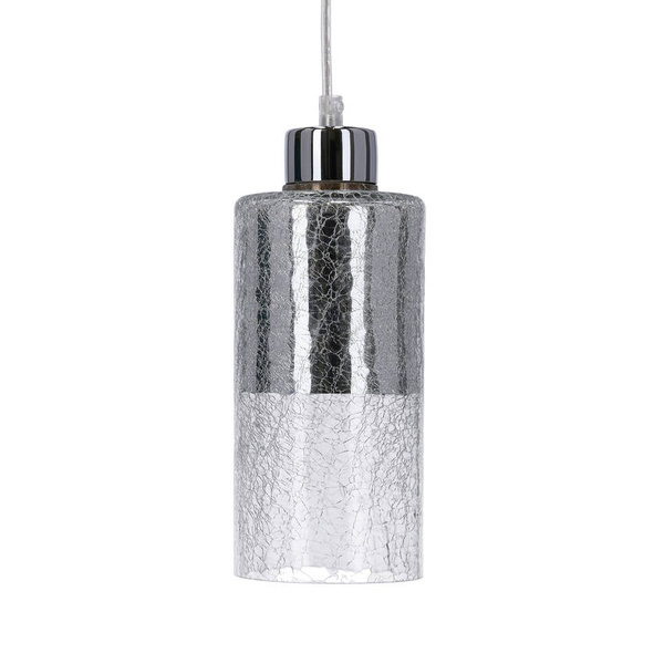 Lampa wisząca sufitowa srebrna szklany klosz E27 Libano Candellux 31-51646
