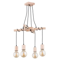 Lampa wisząca ALFA ANNER DREWNIANA 4xE27 51cm | 63151