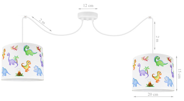 Lampa sufitowa do pokoju dziecka  nowoczesna z dinozaurami  Pająk Dino 4xE27 LED