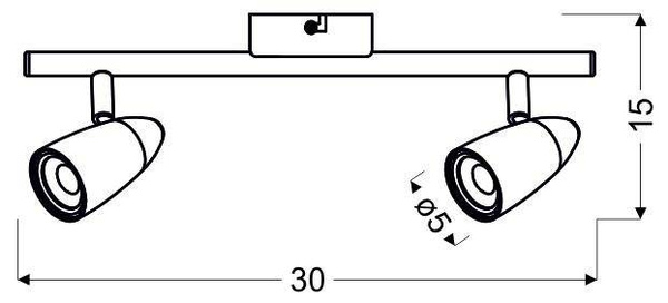 Lampa ścienna kinkiet listwa 2x4W LED chrom LIBERTY 92-49575