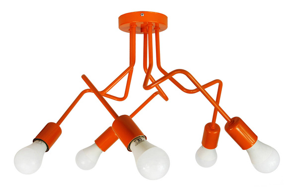 Lampa sufitowa do pokoju dziecięcego pomarańczowa Luna 5