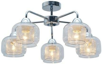 Lampa sufitowa chromowa szklana 5xE27 Ray 35-67104