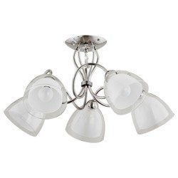Lampa sufitowa żyrandol nowoczesny ADELINA chrom/biały śr. 57cm