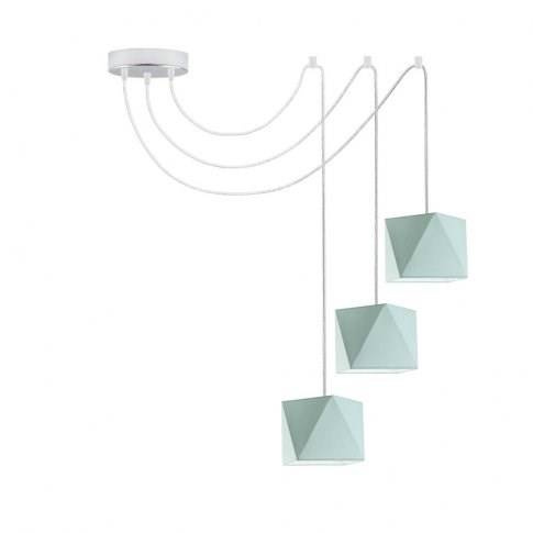 Lampa wisząca do pokoju dziecięcego miętowa Świetlisty Diamencik
