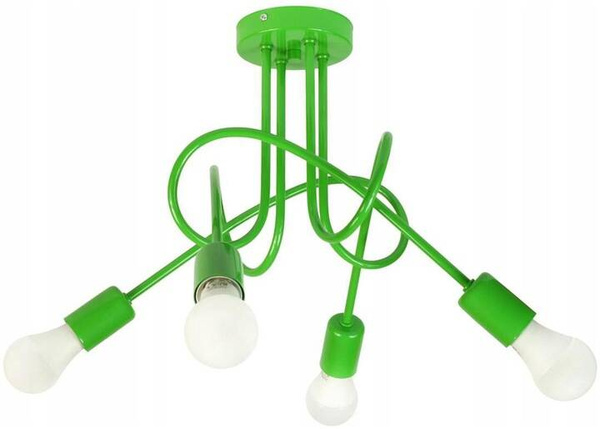  Lampa sufitowa do pokoju chłopca i dziewczynki zielona Loft Mondo 4 Led