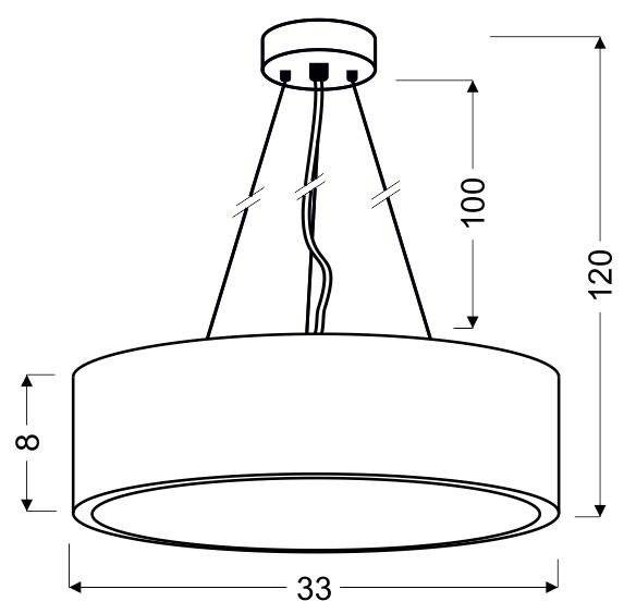 Lampa wisząca LED zimny 16W 6500K plafon wenge Zigo 31-39521