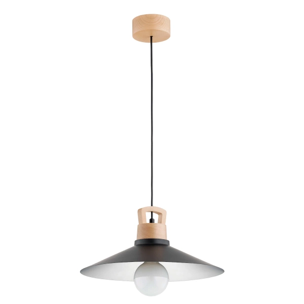 Lampa wisząca ALFA BOLERO DREWNIANA 1xE27 40cm | 61273