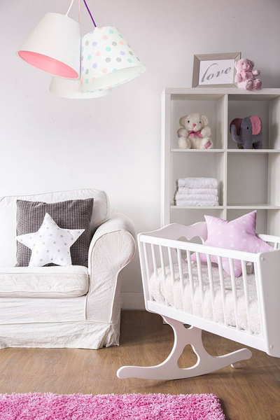 Lampa sufitowa do pokoju dziewczynki różowa w kropki 3xE27 