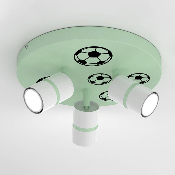 Lampa sufitowa do pokoju dziecięcego z motywem piłkarskim Mundial 3 GU10