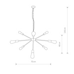 Lampa wisząca industrialna zwis ROD IX złoty śr. 77cm