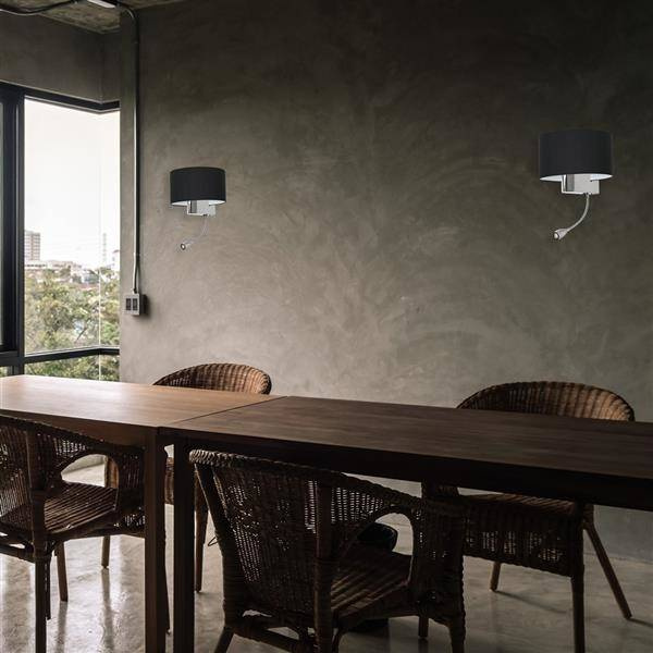 Kinkiet CASINO BLACK/CHROME 1xE27 + 1W LED ML6378